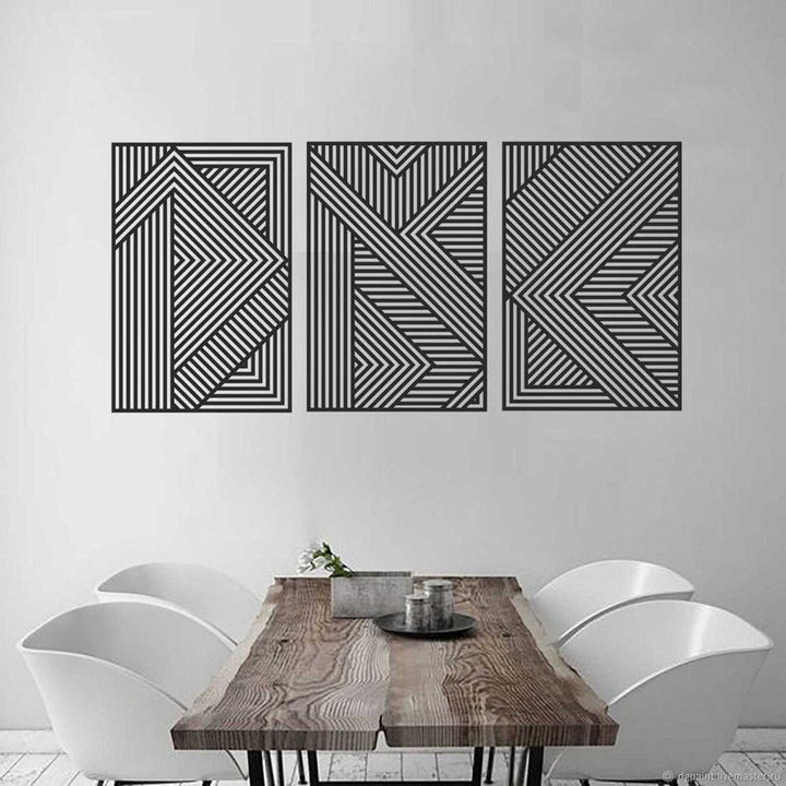 A geometric set Each Part: 105x70/41.3x27.6in White All Products by MetalWallDesigns | MetalWallDesign