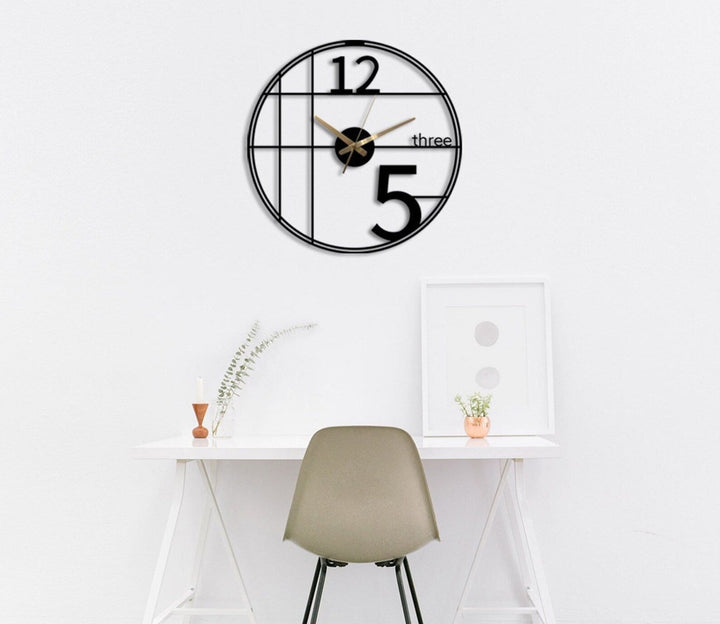 Asinaronic clock 70x70cm/27.6x27.6in Bronze Black All Products by MetalWallDesigns | MetalWallDesign