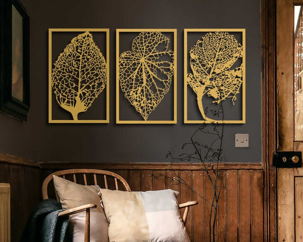 Dry leaves set Each Part: 57x75/22.4x29.5in White All Products by MetalWallDesigns | MetalWallDesign