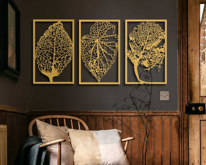 Dry leaves set Each Part: 57x75/22.4x29.5in White All Products by MetalWallDesigns | MetalWallDesign