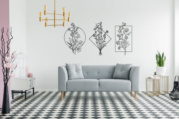 Flower set Each Part: 56x90/22x35.4in Bronze All Products by MetalWallDesigns | MetalWallDesign