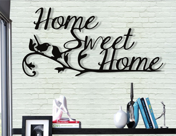 Home Sweet Home V2 60x26cm/23.6x10.2in White All Products by MetalWallDesigns | MetalWallDesign