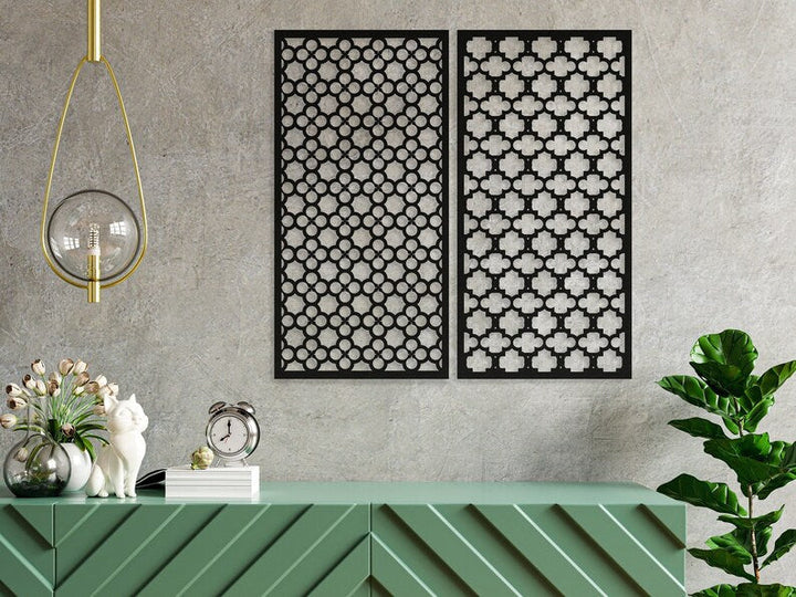 Mashrabiya Each Part: 55x110/21.7x43.3in Silver All Products by MetalWallDesigns | MetalWallDesign