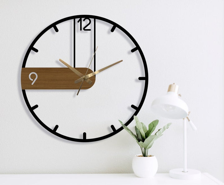 Oak Model Clock 50x50cm/19.7x19.7in Bronze Gold All Products by MetalWallDesigns | MetalWallDesign