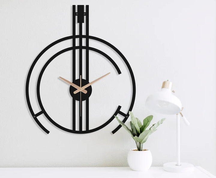 String clock 63x74cm/24.8x29.1in Black Black All Products by MetalWallDesigns | MetalWallDesign