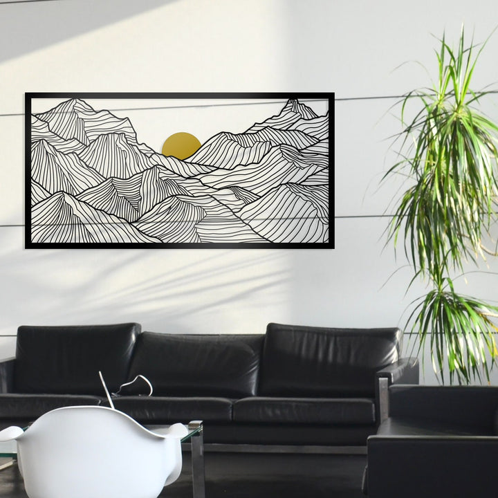 Sunset between mountains All Products by MetalWallDesigns | MetalWallDesign