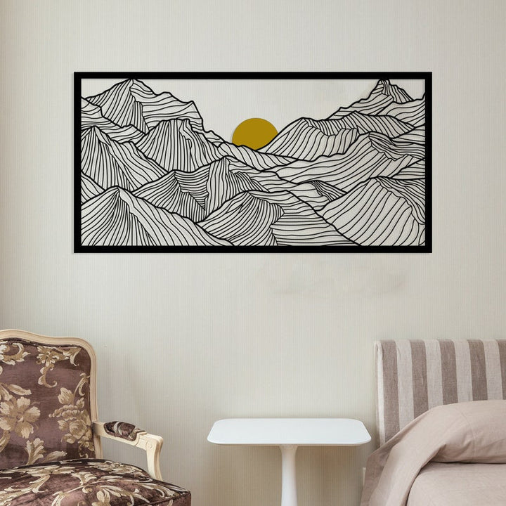 Sunset between mountains All Products by MetalWallDesigns | MetalWallDesign