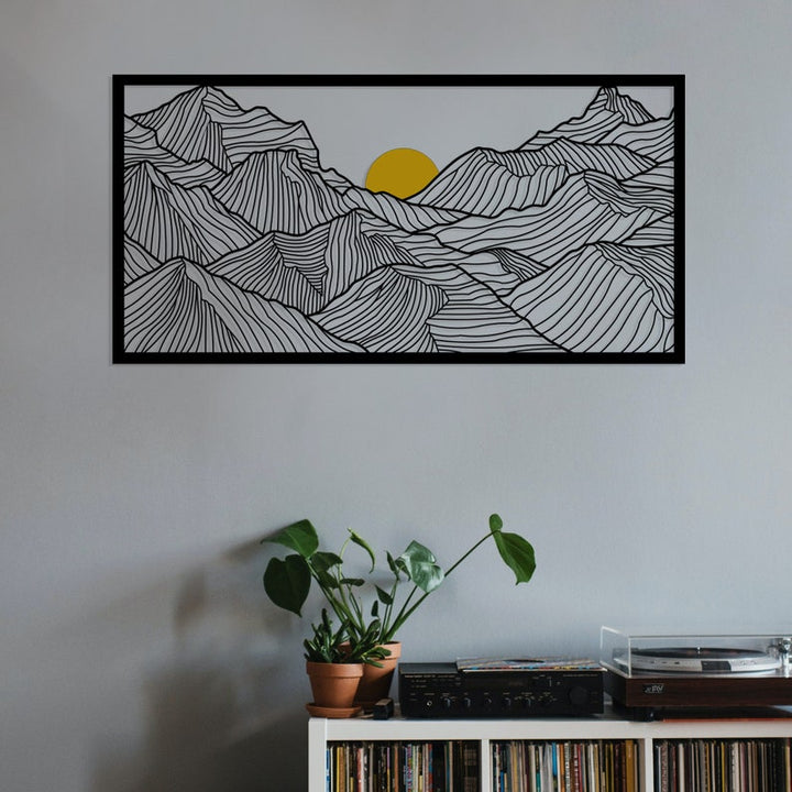 Sunset between mountains All Products by MetalWallDesigns | MetalWallDesign