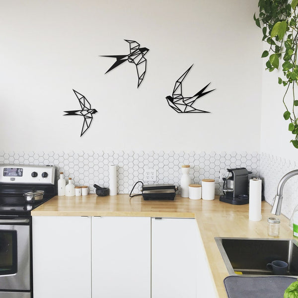 Swallows Set of 4 Bronze All Products by MetalWallDesigns | MetalWallDesign