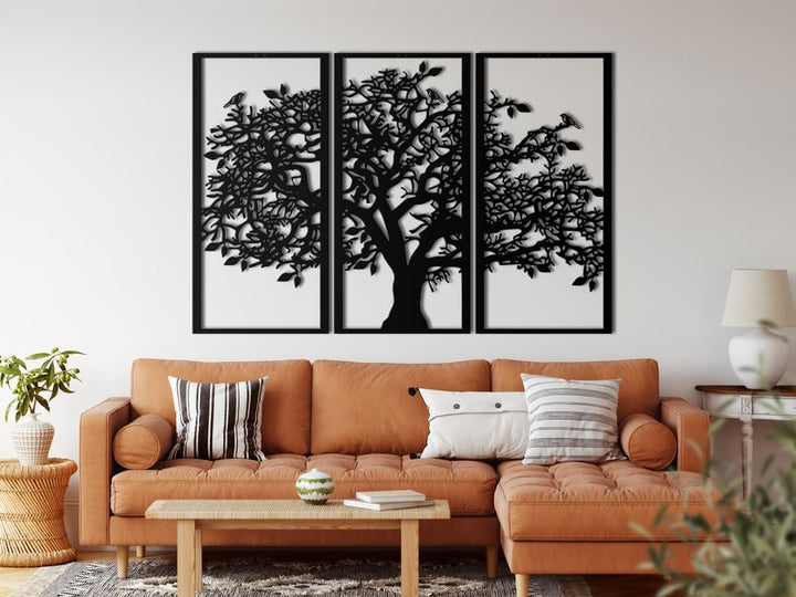 Tree of Life 3 parts Each Part: 30x60/11.8x23.6in White All Products by MetalWallDesigns | MetalWallDesign